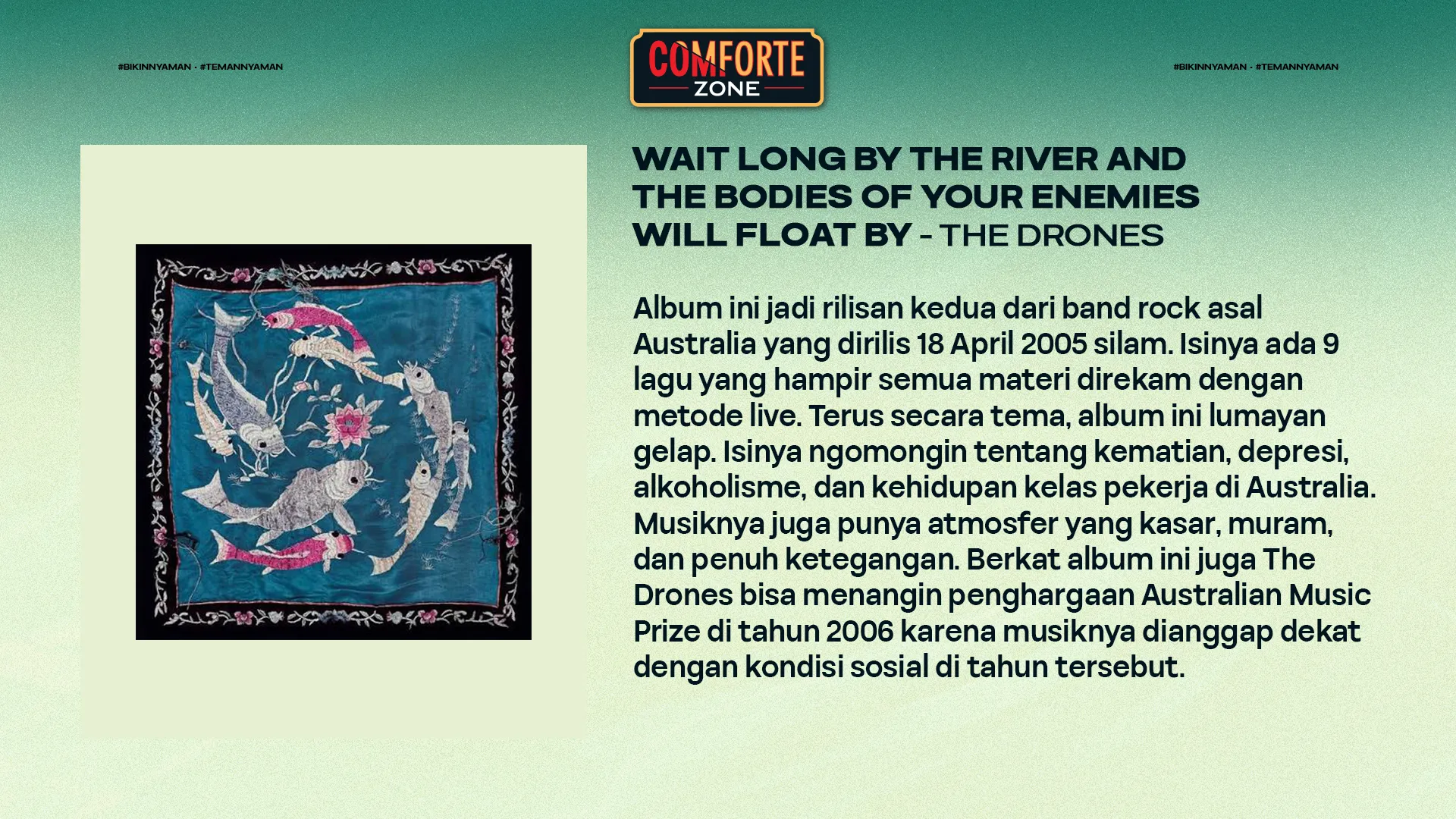 WAIT LONG BY THE RIVER AND THE BODIES OF YOUR ENEMIES WILL FLOAT BY - THE DRONES
